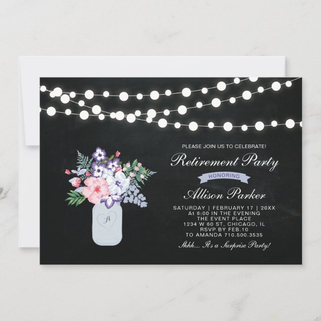 Invitation pour une fête de retraite surprise sur  (Devant)