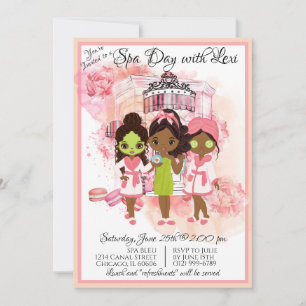 Invitation pour une fête de spa afro-américaine