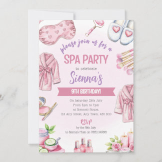 Invitation pour une fête de spa rose tendre - Rela