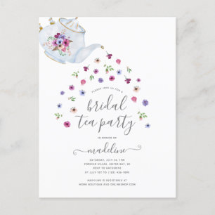 Invitation pour une fête de thé de mariage floral 