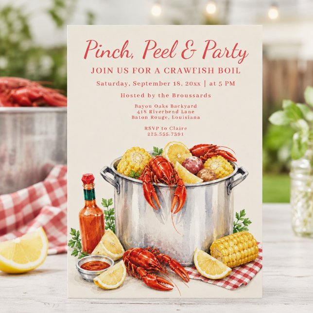 Invitation pour une fête d'ébullition de crevettes (Créateur téléchargé)