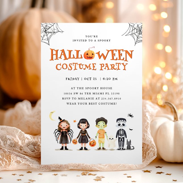 Invitation pour une fête déguisée d'Halloween pour (Créateur téléchargé)