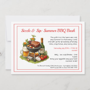 Invitation pour une fête d'été BBQ & Bière 