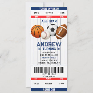 Invitation pour une fête d'étoiles avec billet de 