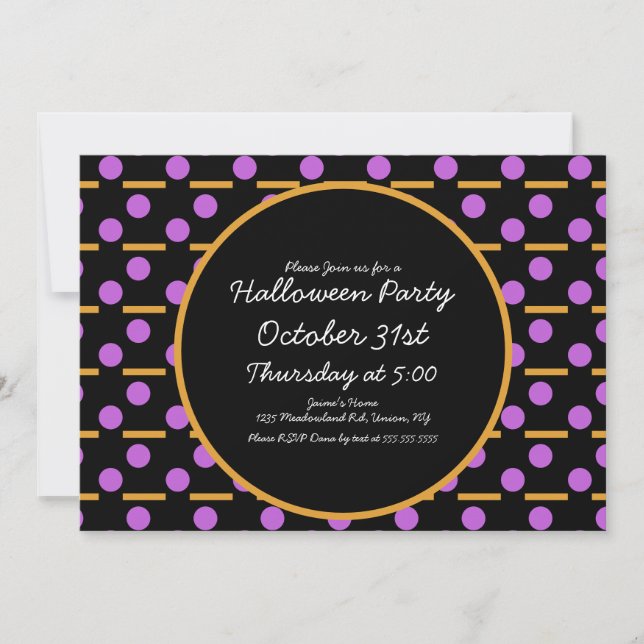 Invitation pour une fête d'Halloween à motif géomé (Devant)