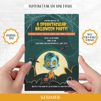 Invitation pour une fête d'Halloween avec un joli
