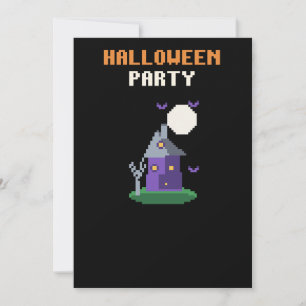 Invitation pour une fête d'Halloween pixelisée de 