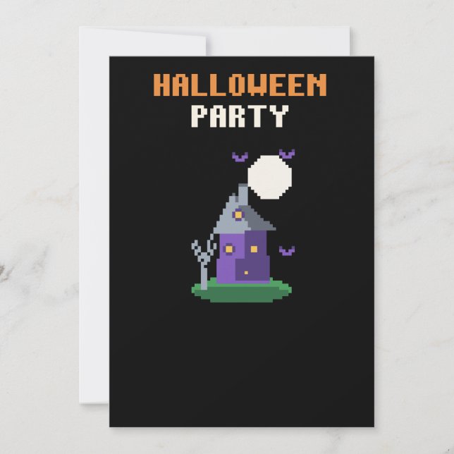 Invitation pour une fête d'Halloween pixelisée de  (Devant)