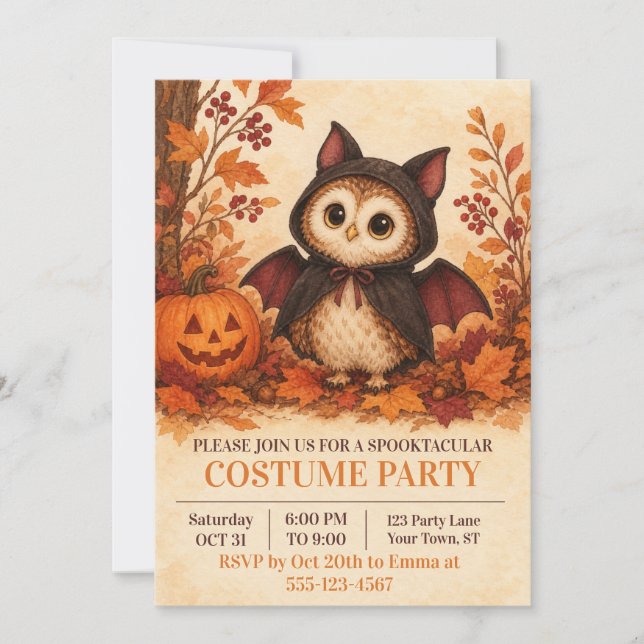 Invitation pour une fête d'Halloween tenue avec un (Devant)