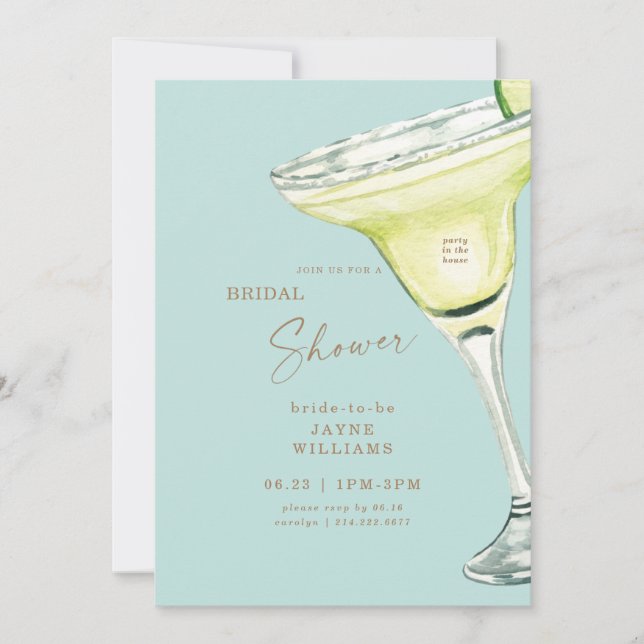 Invitation pour une fête Margarita Turquoise sous  (Devant)
