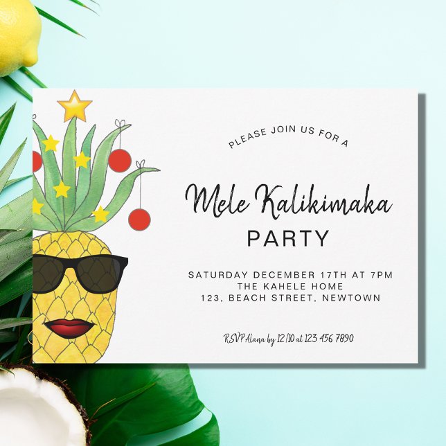 Invitation pour une fête Mele Kalikimaka Ananas (Créateur téléchargé)