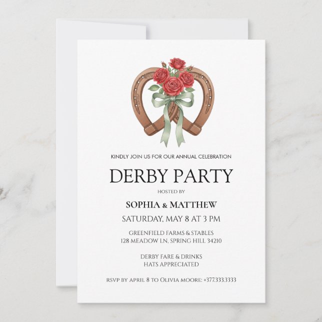 Invitation pour une fête moderne de Derby équestre (Devant)