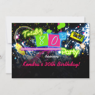 Invitation pour une fête néon et peinture fluoresc