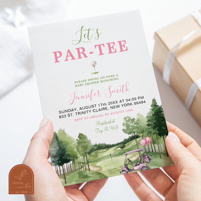 Invitation pour une fête prénatale Par-Tee de golf (Créateur téléchargé)