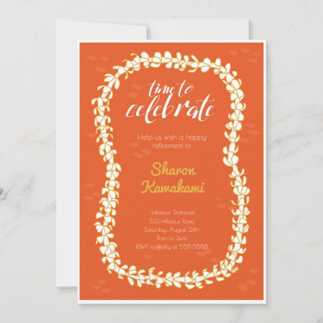 Invitation pour une fête rouge à Hawaï (Devant)