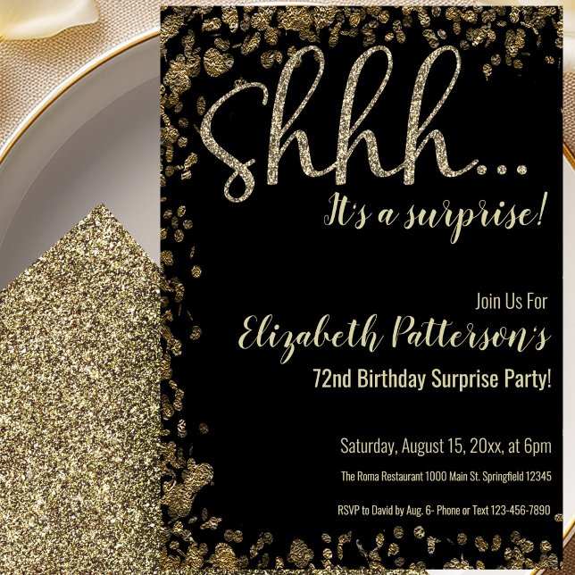 Invitation pour une fête surprise d'anniversaire p (Créateur téléchargé)