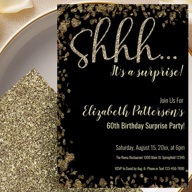 Invitation pour une fête surprise d'anniversaire p (Créateur téléchargé)