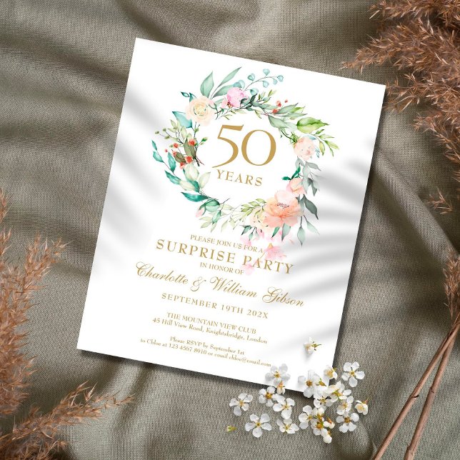 Invitation pour une fête surprise de 50e anniversa (Créateur téléchargé)