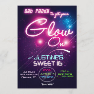 Invitation pour une fête Sweet 16 lumineuse années