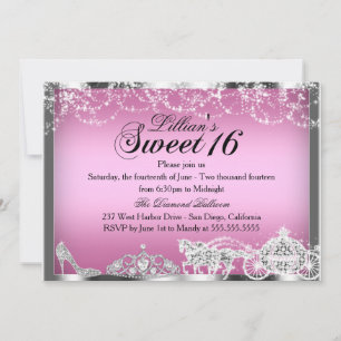 Invitation pour une fête Sweet 16 sur le thème de 