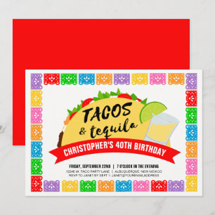 Invitation pour une fête Tacos et Tequila