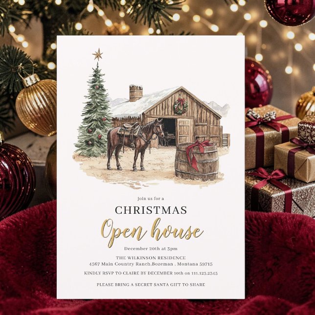 Invitation pour une maison ouverte de Noël dans un (Créateur téléchargé)