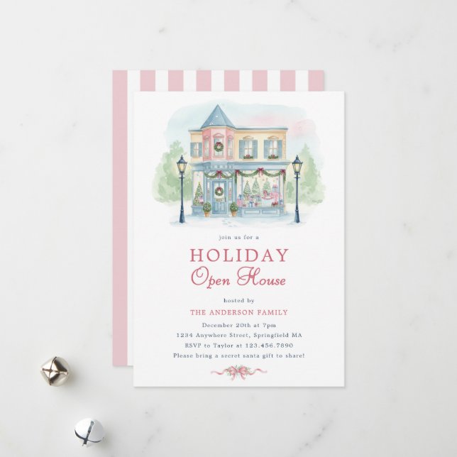 Invitation pour une maison ouverte festive à l'aqu (Devant/Arrière en situation)