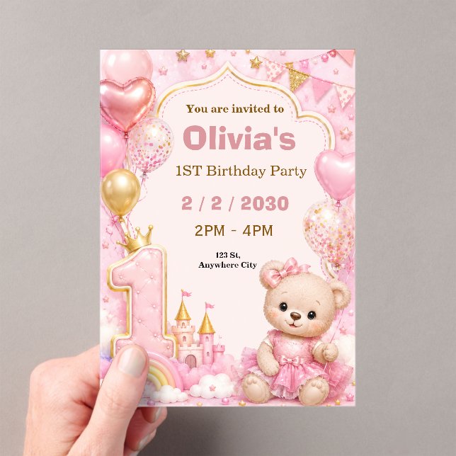 Invitation pour une première fête d'anniversaire r (In situ (ordinateur de poche))