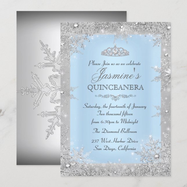 Invitation pour une Quinceanera de conte de fée hi (Devant / Derrière)