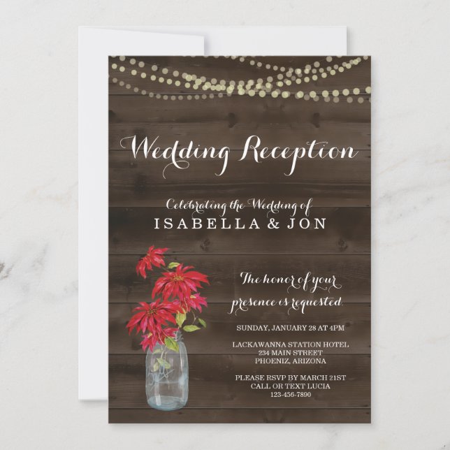 Invitation pour une réception de mariage de Noël r (Devant)