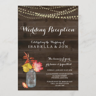 Invitation pour une réception de mariage rustique