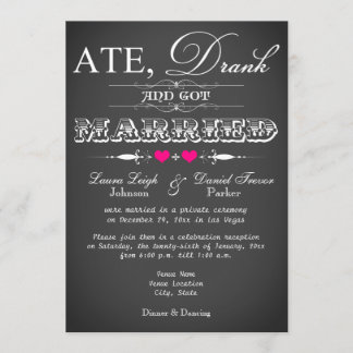 Invitation pour une réception de mariage uniquemen