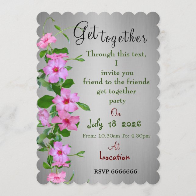 Invitation pour une réunion d'amis (Devant)