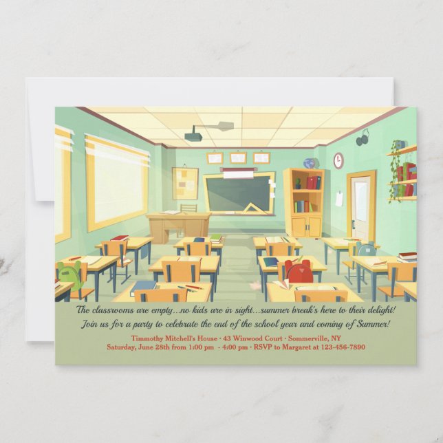 Invitation pour une salle de classe vide (Devant)