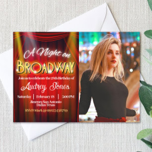 Invitation pour une soirée à Broadway avec photo