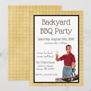 Invitation pour une soirée BBQ rétro
