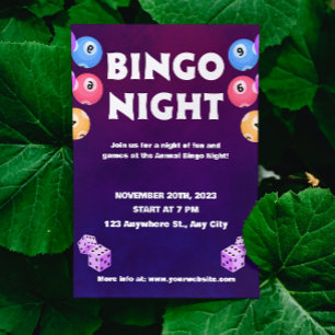 Invitation pour une soirée Bingo amusante