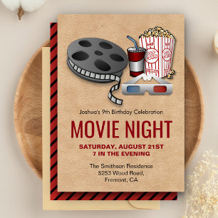 Invitation pour une soirée cinéma d'anniversaire r