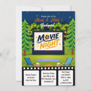 Invitation pour une soirée cinéma de birthday en p