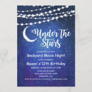 Invitation pour une soirée cinéma de jardin sous l