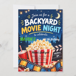 Invitation pour une soirée cinéma en plein air d'a