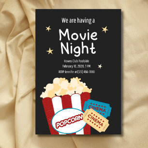 Invitation pour une soirée cinéma vintage cool ave
