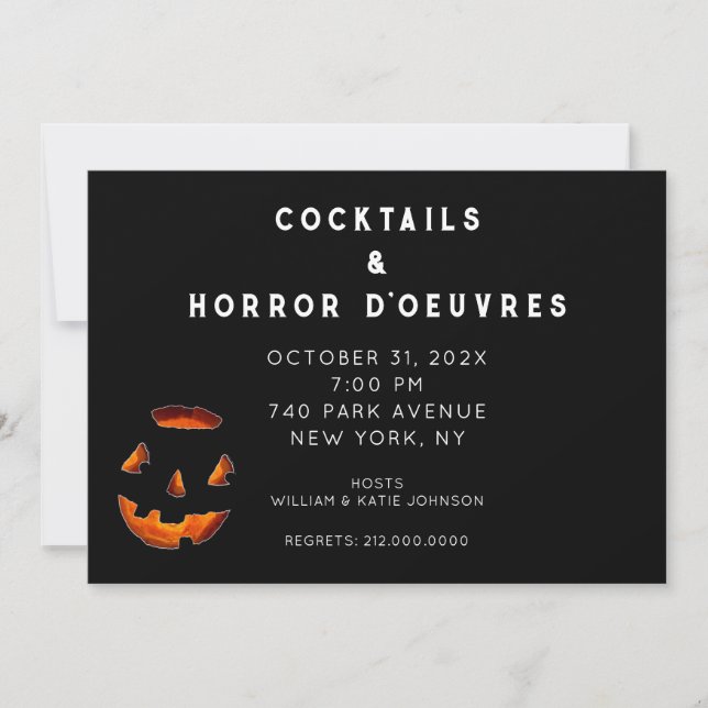 Invitation pour une soirée cocktail Halloween pour (Devant)