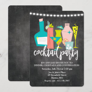Invitation pour une soirée cocktail rétro