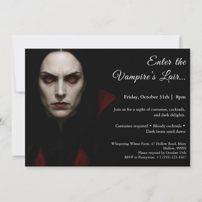 Invitation pour une soirée costumée Halloween de l (Devant)