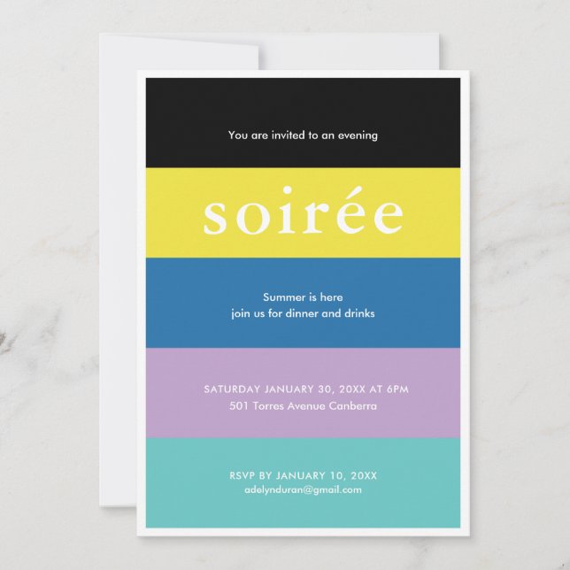 Invitation pour une soirée d'anniversaire (Devant)