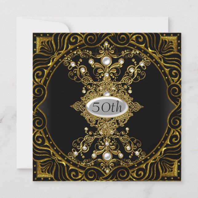 Invitation pour une soirée d'anniversaire 50 ans e (Devant)