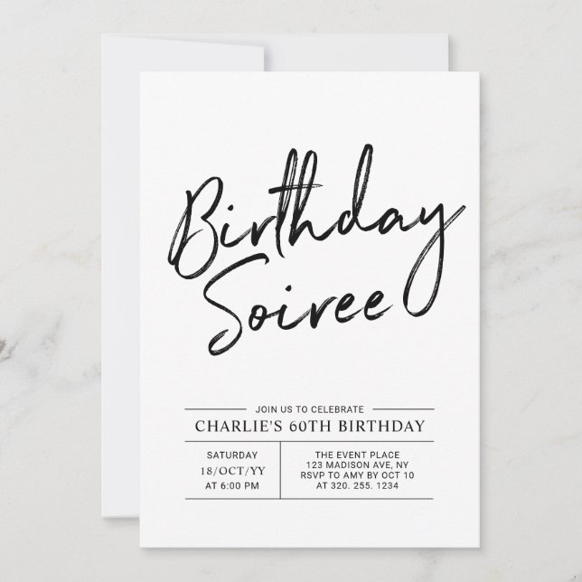 Invitation pour une soirée d'anniversaire d'adulte (Devant)