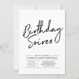 Invitation pour une soirée d'anniversaire d'adulte
