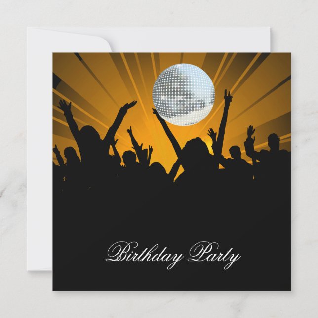 Invitation pour une soirée d'anniversaire Disco Re (Devant)